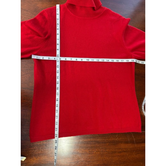 Charter Club Womens Cashmere Turtleneck Sweater XL Red Quiet Luxury Old Money - Picture 5 of 6